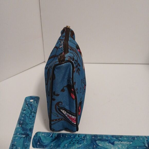 Estée Lauder Blue Paisley Cosmetic Bag – Floral Makeup Pouch – Travel Size - Picture 4 of 11